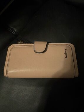 Women's Pink Zip-Around Wallet with Snap Closure